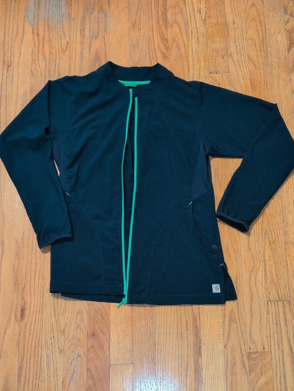 LCarhartt Navy Blue Light Weight Jacket with Teal-Accent Zipper